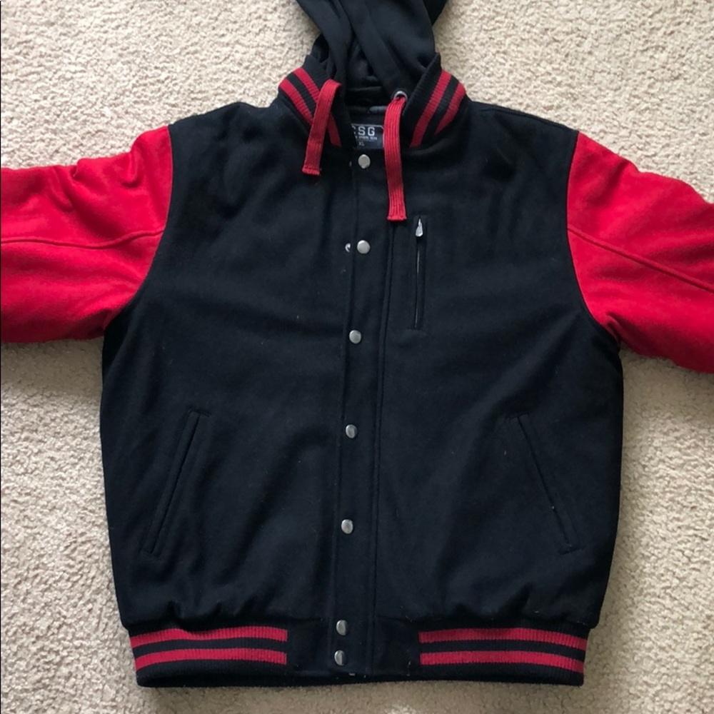Thick Letterman Jacket w/ detachable hoodie